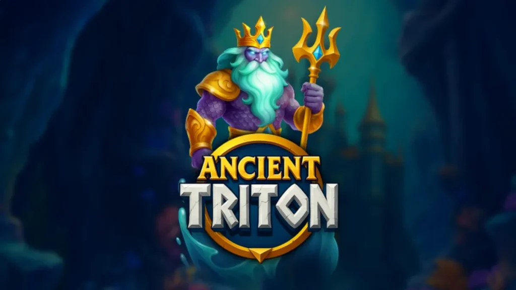 Pemandangan visual slot Ancient Triton dengan tema istana bawah laut yang megah